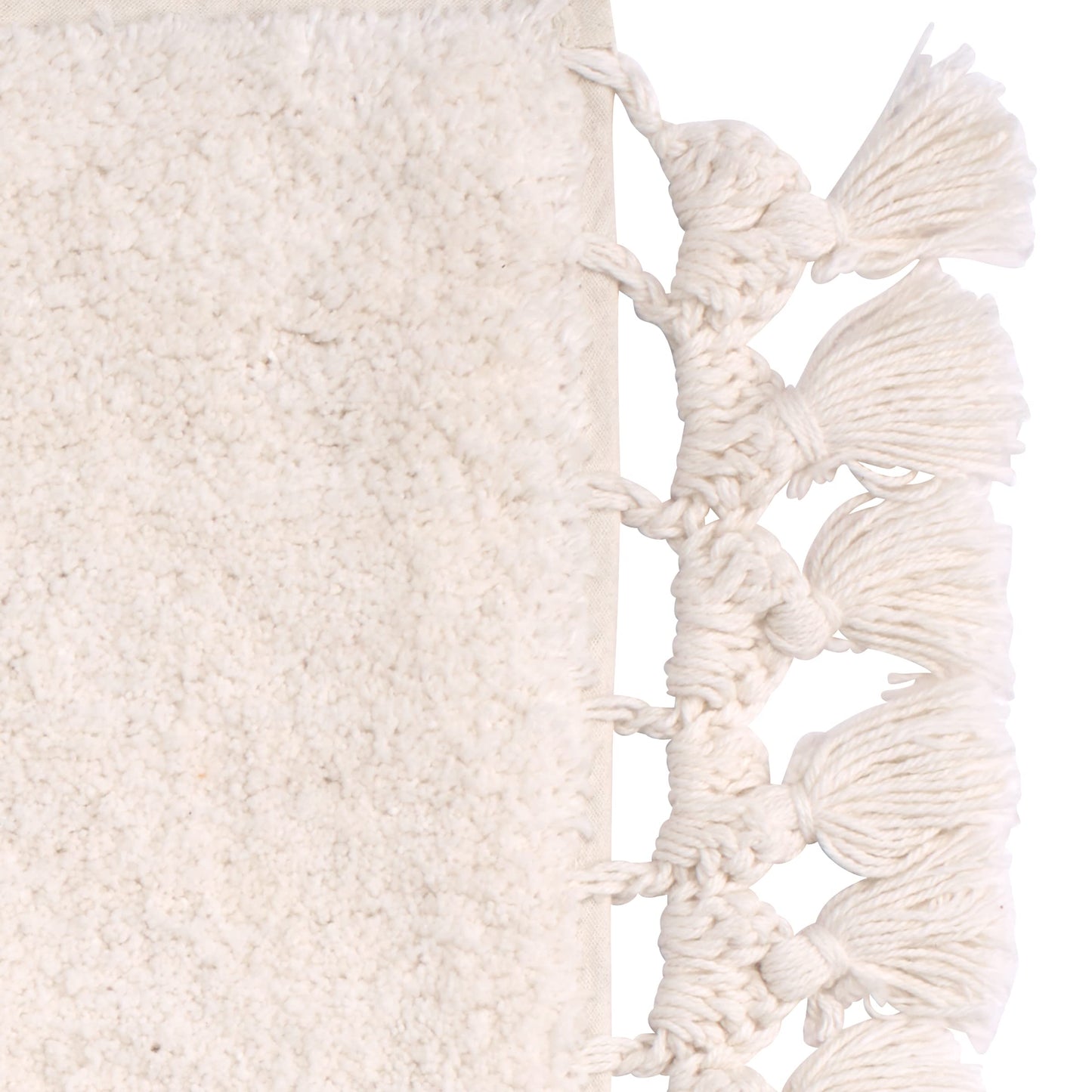 Macrame Shells  Bath Rug, Ivory