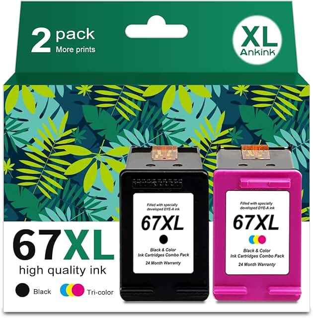Black and color ink cartridge pack for printers