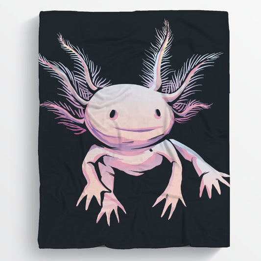 K aii Cute Axolotl Blanket Animal Throws Gifts for Boys Girls, Fish Decor Ocean Plush Soft Lightweight Flannel Fleece Star Blankets Cartoon Bedding for Sofa Couch Chair 60x50In Teens