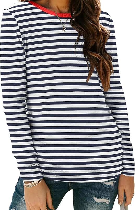 Three Women's Long Sleeve Casual Crewneck Shirts
