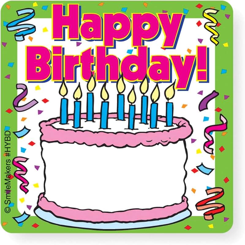 Happy Birthday Stickers - 100 Pack