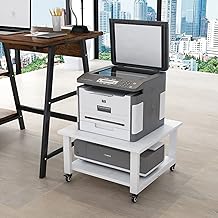 Large 2-Tier Printer Stand with Storage and Wheels