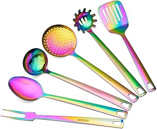 6-Piece Rainbow Kitchen Utensil Set in Stainless Steel