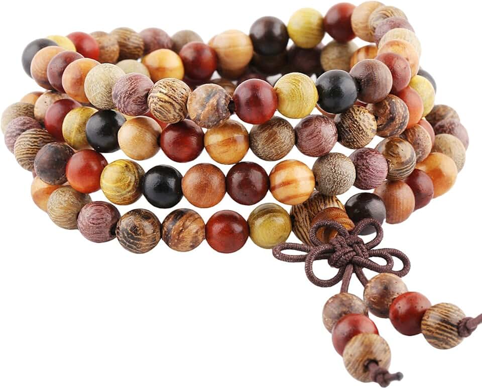 6mm Tibetan Buddhist Mala Beaded Prayer Bracelet for Women and Men