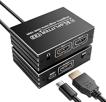 8K HDMI Splitter 1 in 2 Out for Dual Monitors