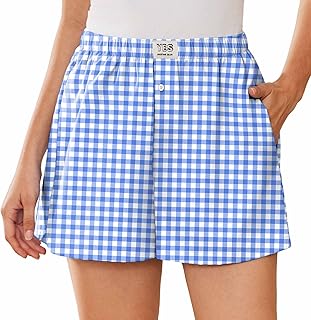 Women's Casual Lounge Boxer Shorts with Pockets