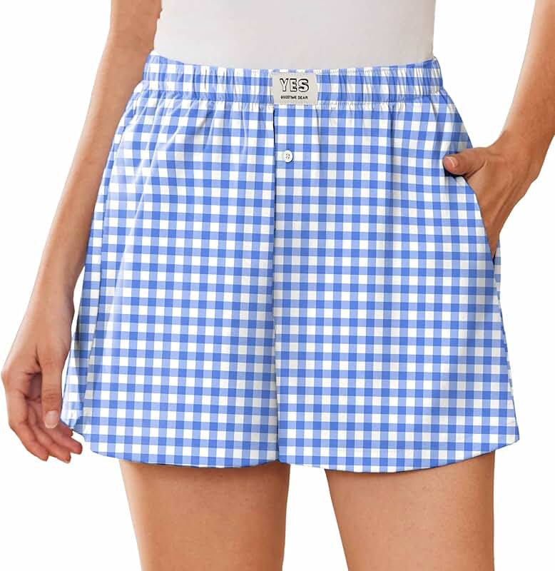 Women's Casual Lounge Boxer Shorts with Pockets