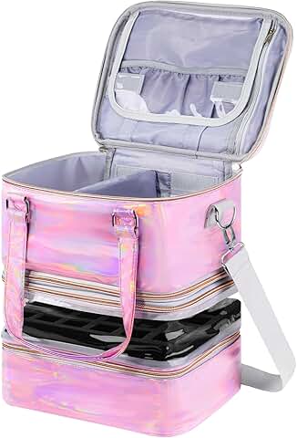 3-Layer Nail Polish Organizer with Nail Lamp and Strap