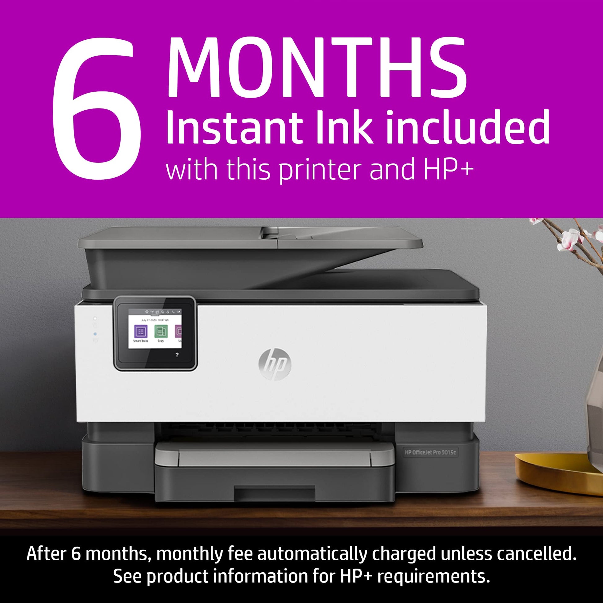 OfficeJet Pro 9015e Wireless Color All-in-One Printer with bonus 6 months Instant ink with + (1G5L3A)