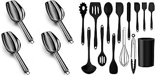 Mini Black Ice Scoop and Cooking Utensil Set