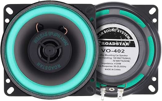 Two 4-Inch 100W Car Coaxial Speakers