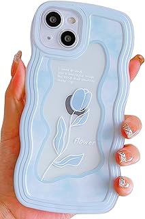 Clear floral case for iPhone 13 with soft shockproof design
