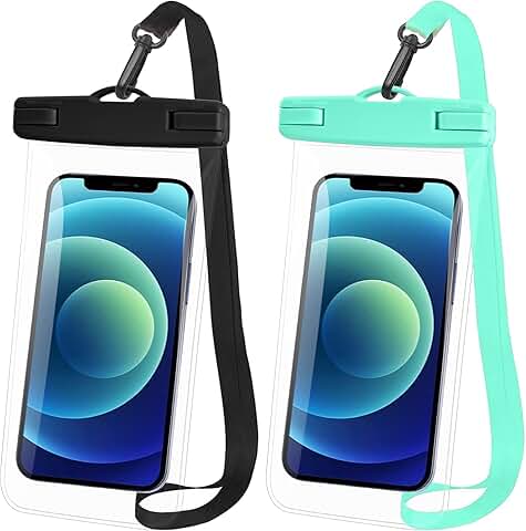 2 Waterproof Phone Pouches with Lanyard for Travel