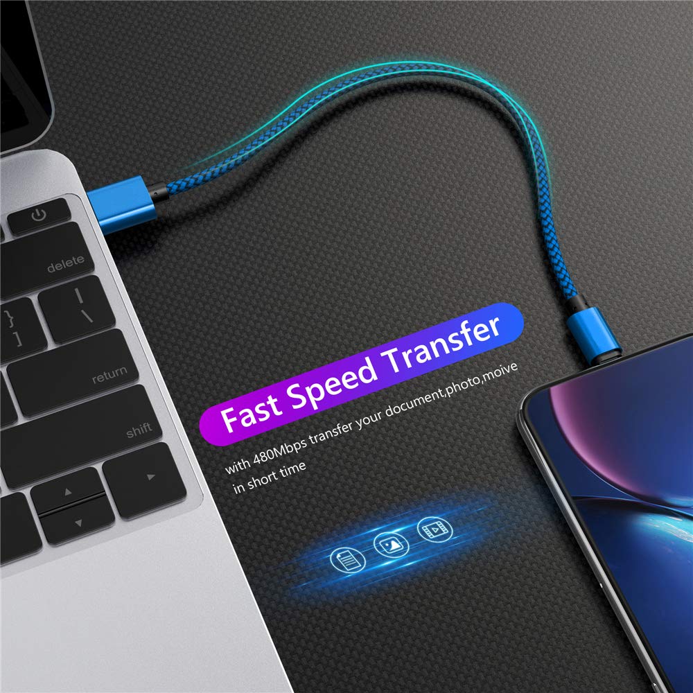 iPhone Fast Charger Cable Apple MFi 5Pack blue[3/3/6/6/10FT] Long Lightning Charging Nylon Braided High Speed Sync USB Cable Compatible iPhone 13/12/11 Pro Max/XS MAX/XR/XS/8/7/Plus/6S iPad