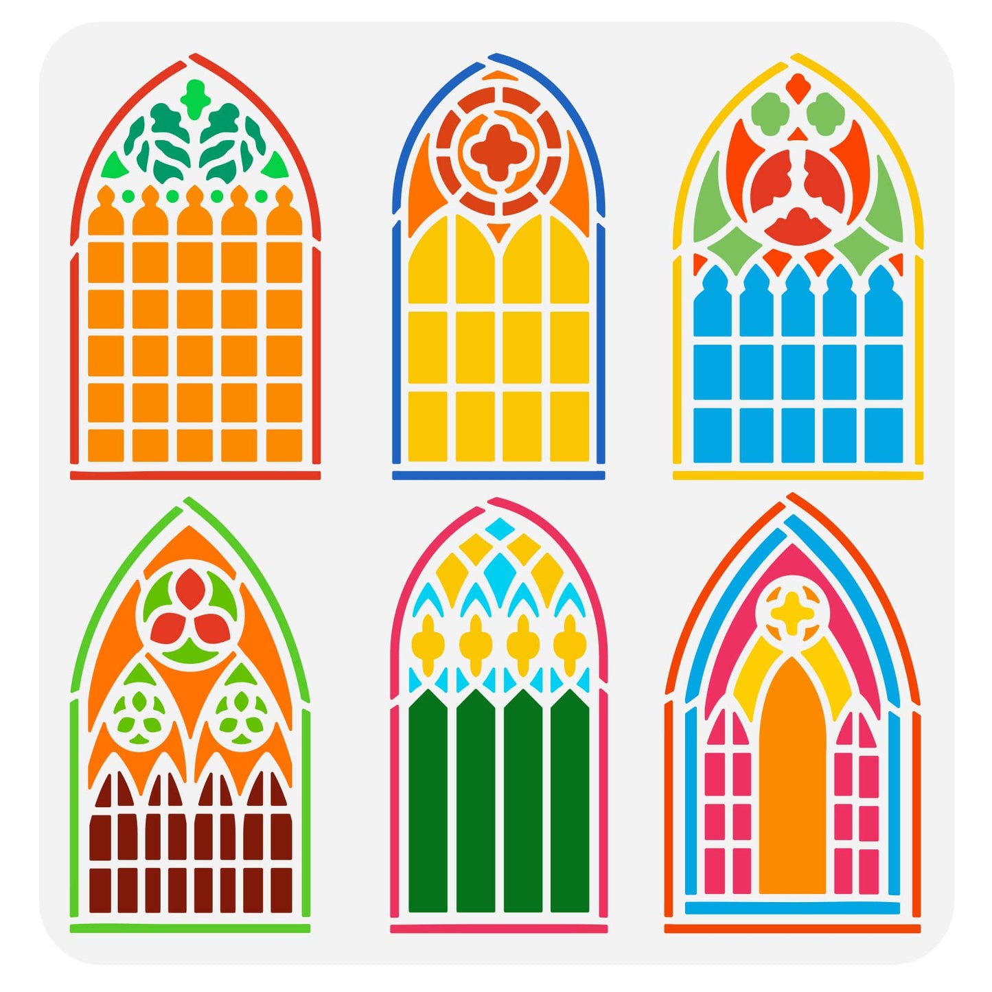 RetroArch Vintage Arch Plastic Stencil Set 11.8x11.8 inches