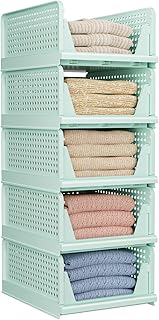 Set of five foldable closet storage boxes