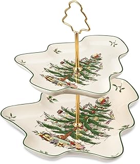 Christmas Tree 2-Tiered Dessert Server