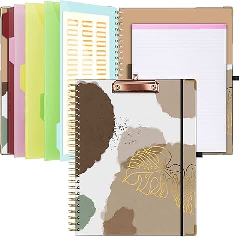 Clipboard with storage and notepad, folder dividers, pen holder