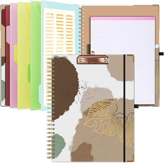 Clipboard with storage and notepad, folder dividers, pen holder
