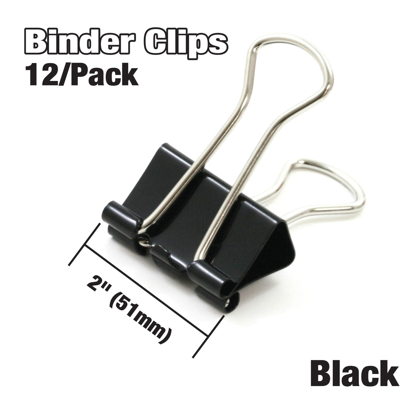 Large 2-Inch Black Binder Clip