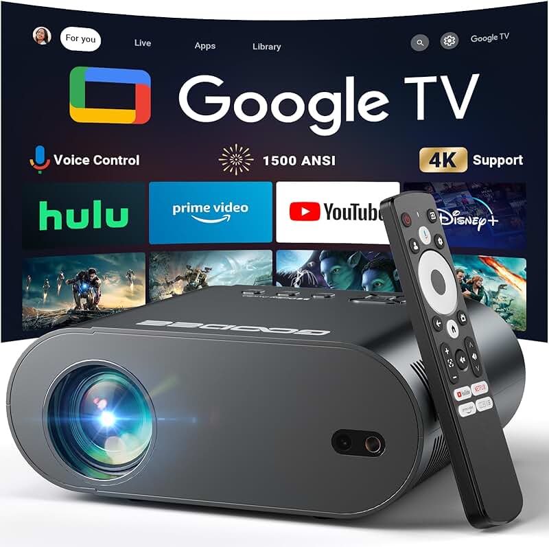 4K UHD Smart Projector with WiFi, Bluetooth, and Dolby Sound
