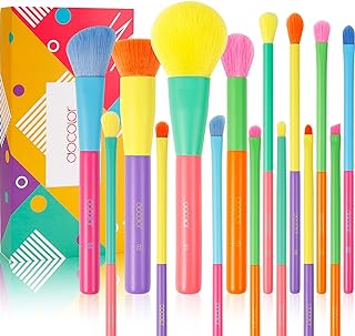 15-Piece Colorful Makeup Brush Set for Face and Eyes