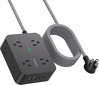 6 ft Extension Cord with Surge Protection and 8 Outlets