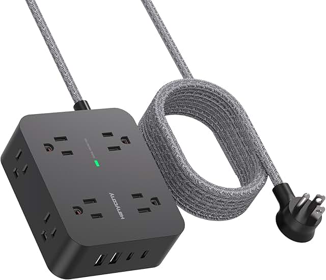 6 ft Extension Cord with Surge Protection and 8 Outlets