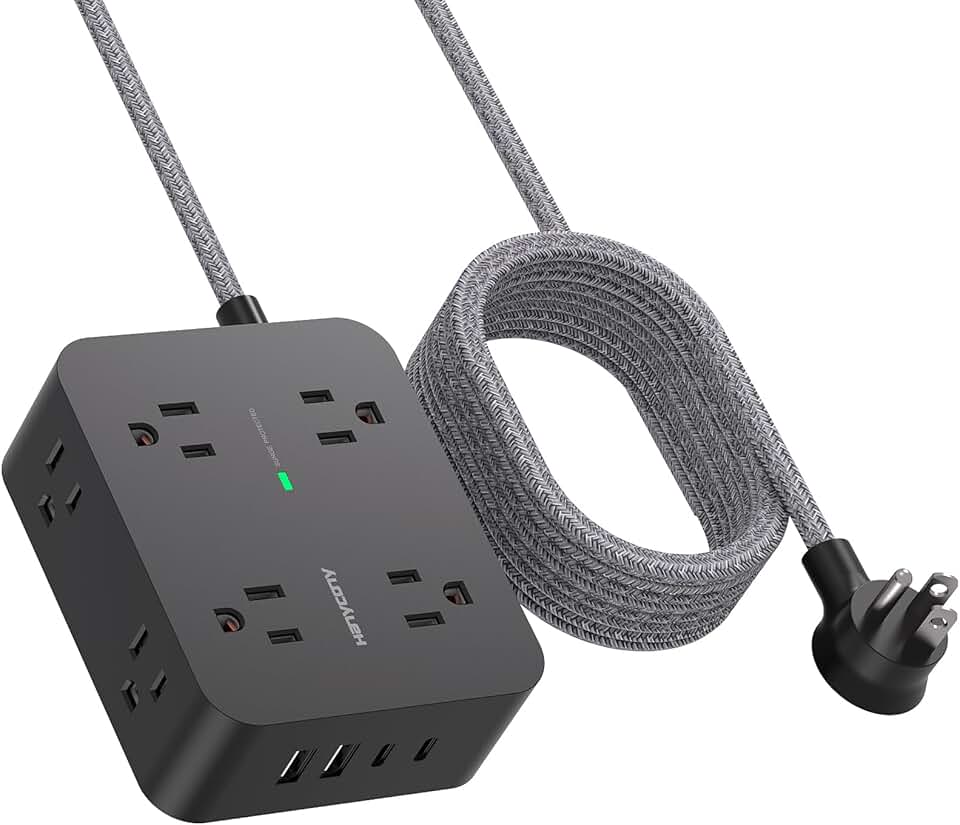6 ft Extension Cord with Surge Protection and 8 Outlets