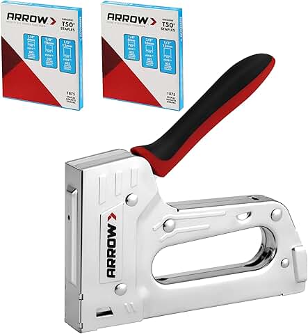 Heavy Duty Manual Stapler Kit with Staples and Rubber Grip