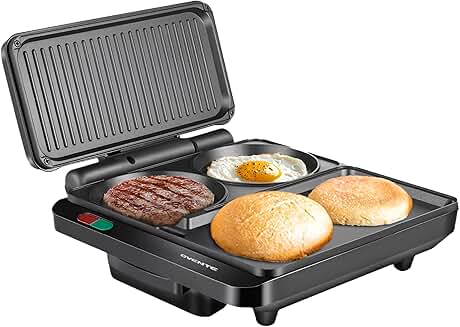 Electric Sandwich and Grill Maker with Non-Stick Plates