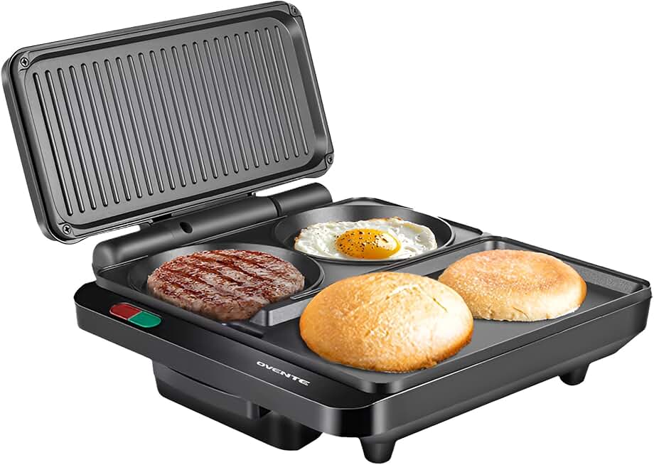 Electric Sandwich and Grill Maker with Non-Stick Plates