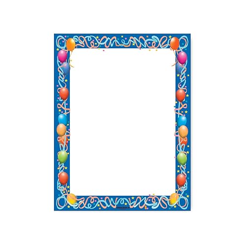 Balloon Border Letterhead Sheets for Parties