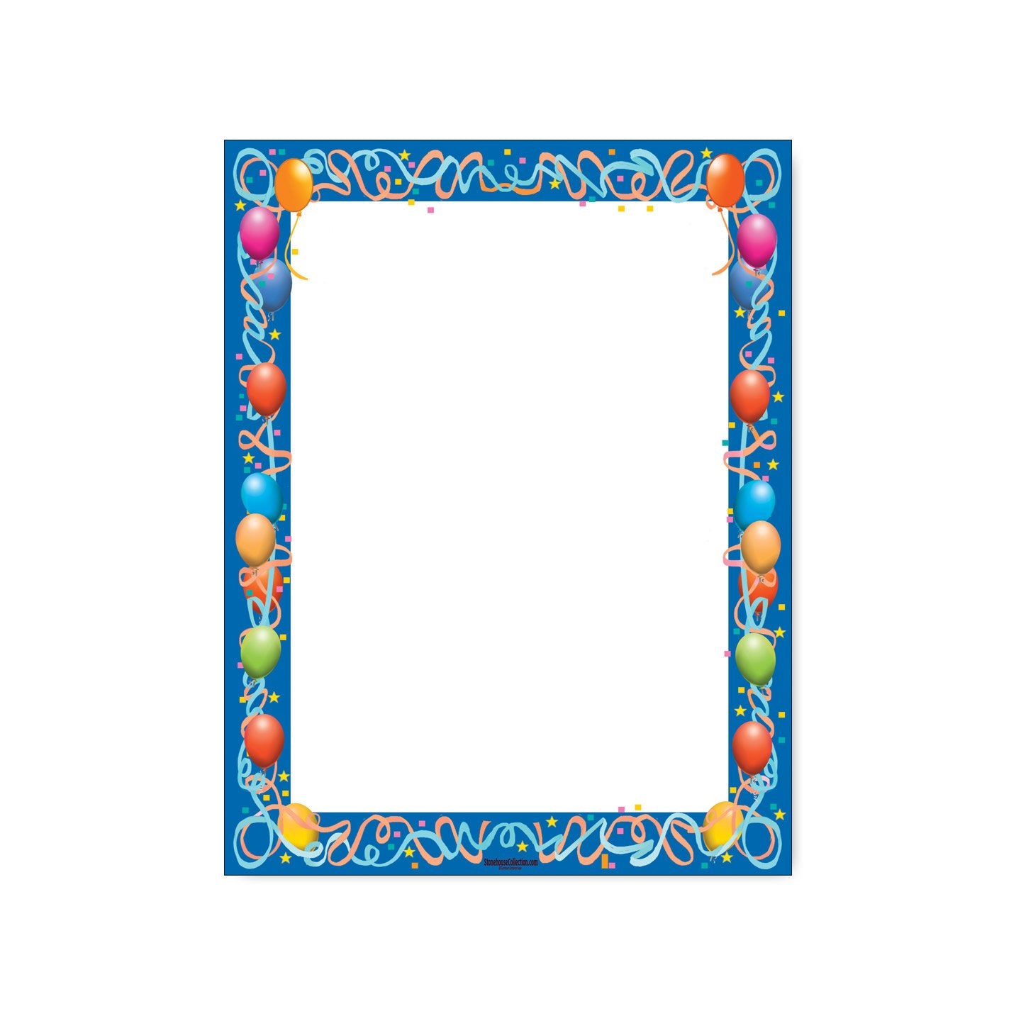 Balloon Border Letterhead Sheets for Parties