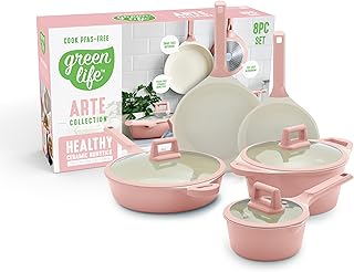 Light Pink 8-Piece Ceramic Nonstick Cookware Set