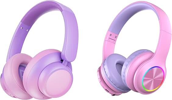 Pink noise cancelling and Bluetooth headphones for kids