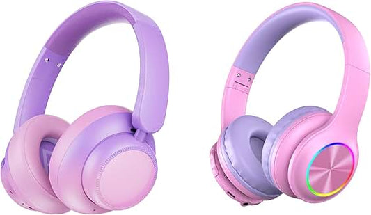 Pink noise cancelling and Bluetooth headphones for kids