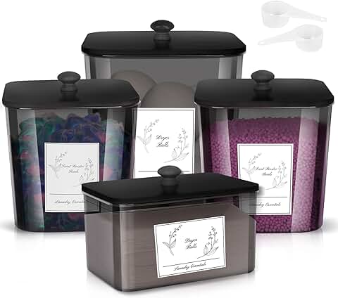 Laundry Detergent and Dryer Sheet Storage Set