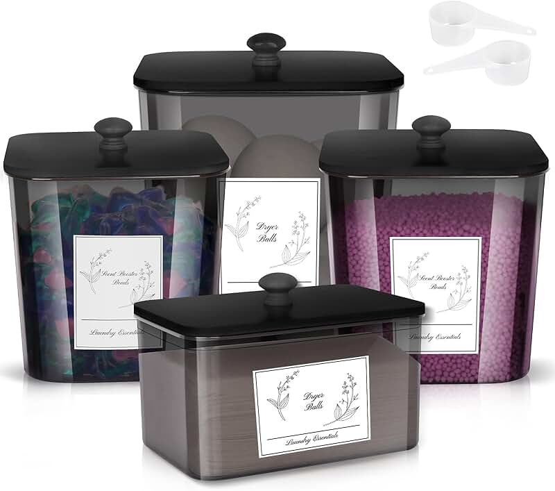 Laundry Detergent and Dryer Sheet Storage Set