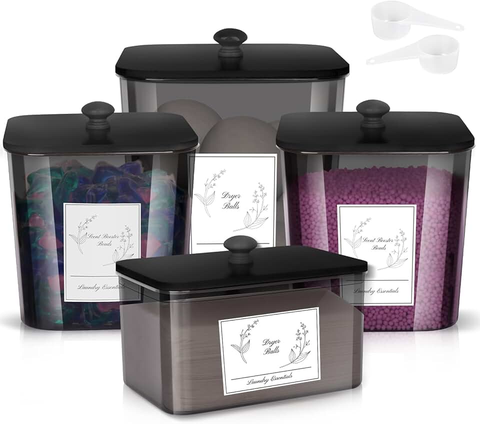 Laundry Detergent and Dryer Sheet Storage Set