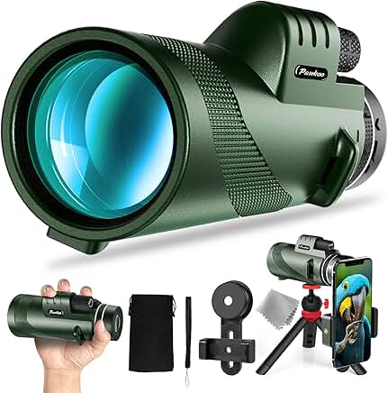 40x60 Monocular with Smartphone Holder, Tripod, BAK4 Prism, FMC Lens