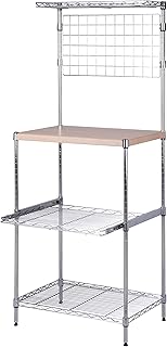 Microwave Shelving Unit with Shelves in Chrome