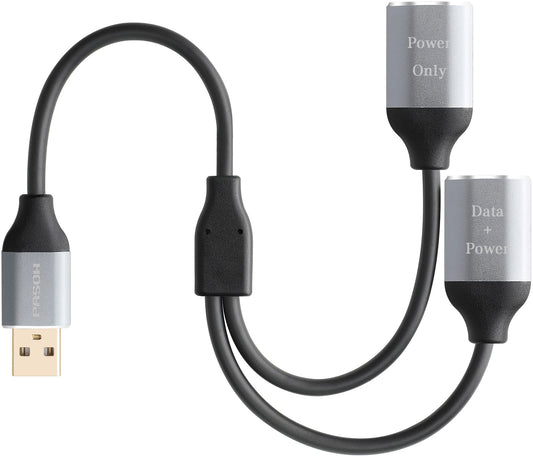 USB 2.0 Splitter Cable for Data and Charging