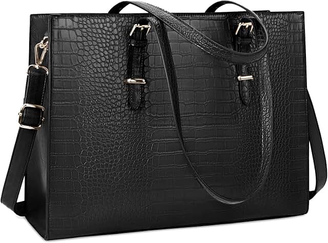 Women’s 15.6-inch Leather Laptop Tote Bag