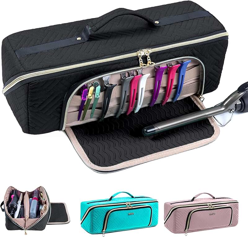 Large Travel Hair Tools and Makeup Organizer Bag