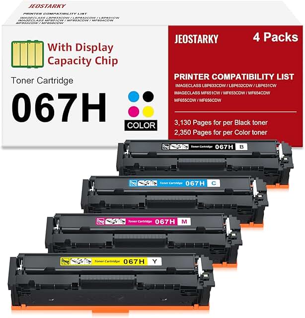Canon 067H Toner Cartridge Set for Color Printers