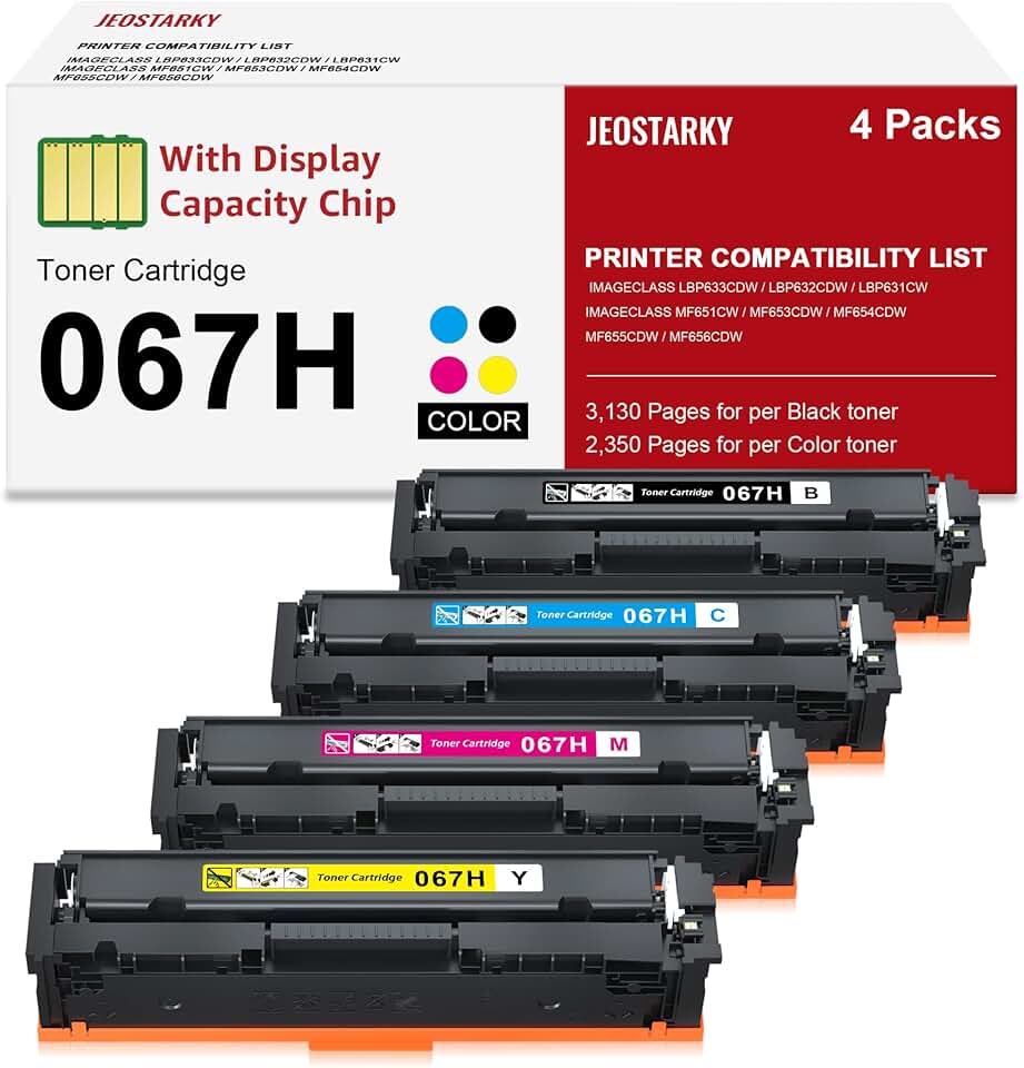 Canon 067H Toner Cartridge Set for Color Printers