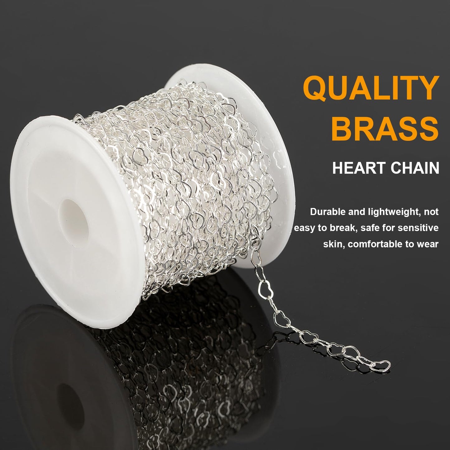 Silver Heart Necklace Chain Bulk for Jewelry Making