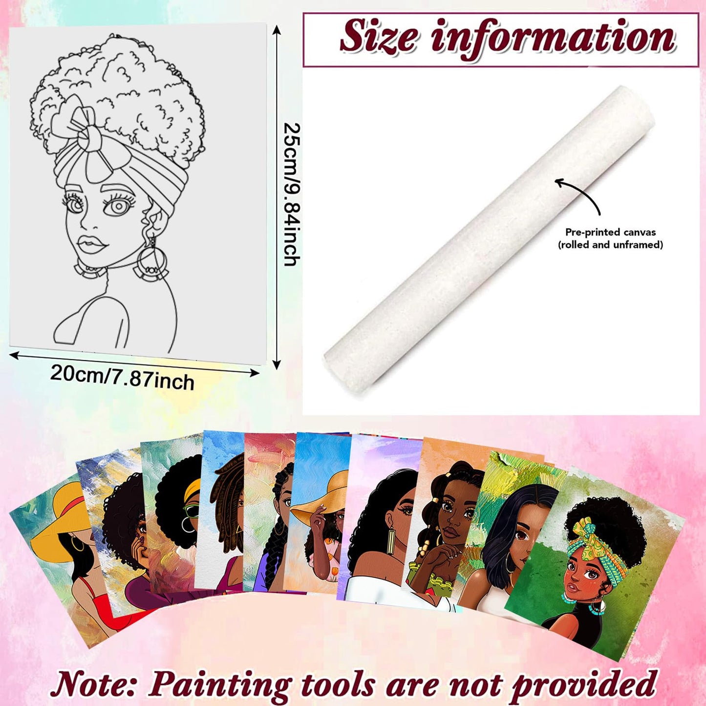 Pre Drawn Canvas for Painting 8x10 10 Pack