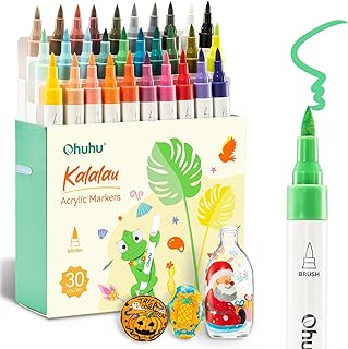 30-Color Waterproof Acrylic Paint Markers for Various Surfaces